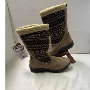 Propet Raquelle women’s brown Suede/ Knit Shaft Winter Boots Sz 9 X- 2E NWT